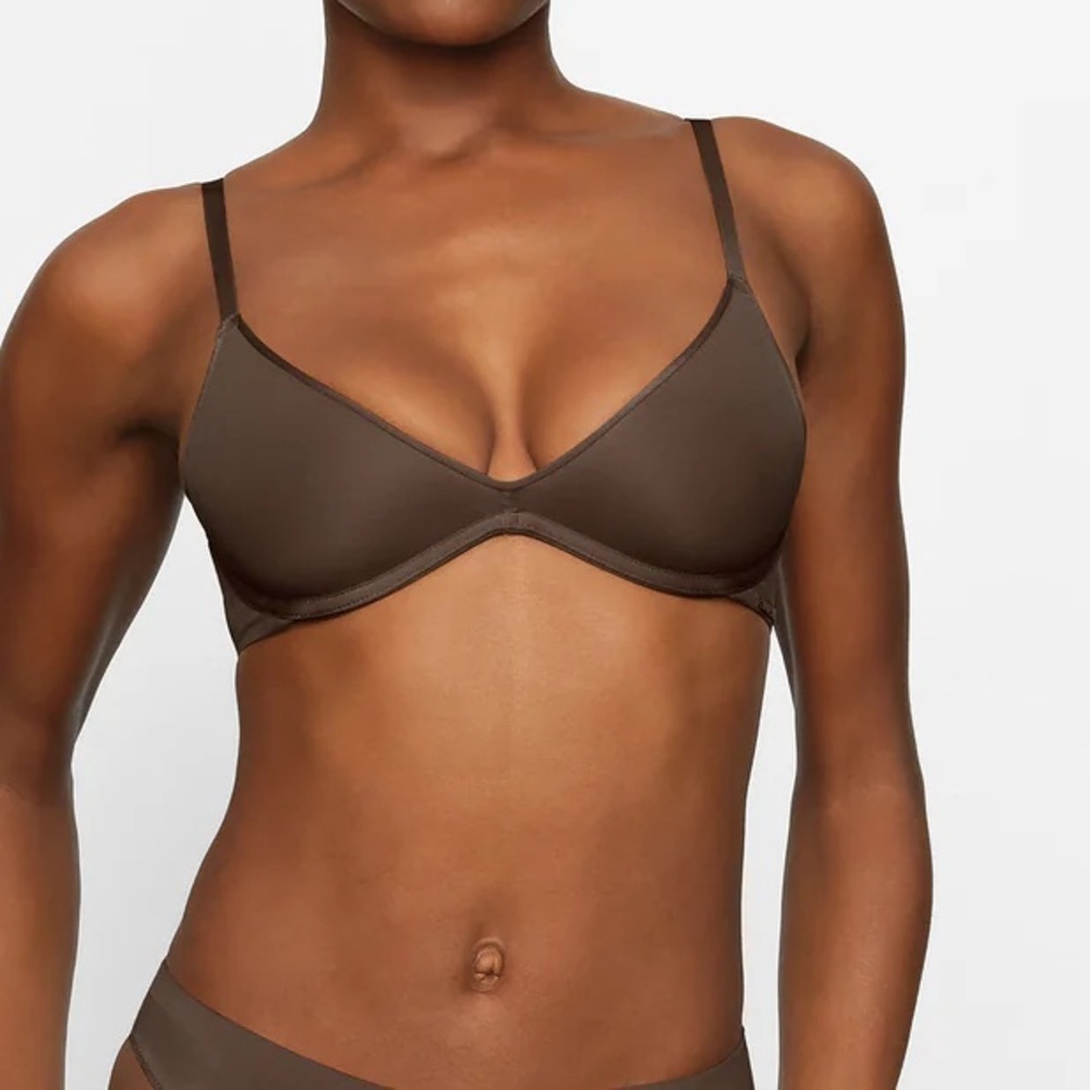 SKIMS NWT Weightless Scoop Bra in Espresso Brown 46DD